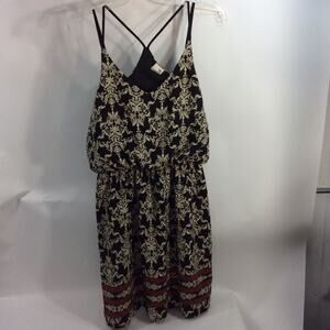 Pink Owl Large Dress Spaghetti Straps Black Cream